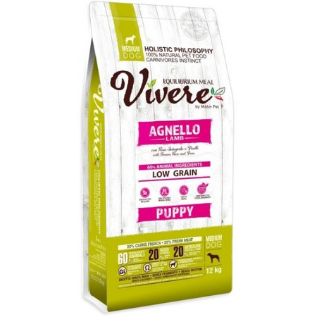 Vivere Medium Puppy jagnięcina dla psa 12 kg