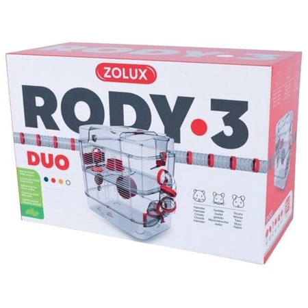 Zolux rody duo 3 klatka dla chomika, myszy 40,5x27x41 cm