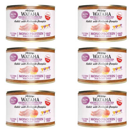 ZESTAW Wataha Monoprotein Puppy królik dla psa 6 x 185 g
