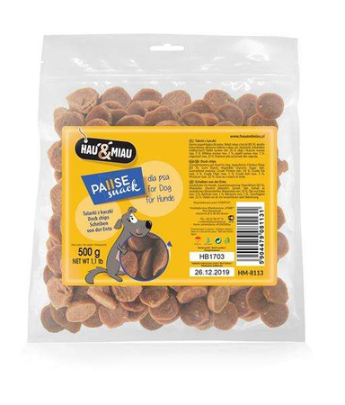 Pausesnack przysmak dla psa, talarki z kaczki 500g