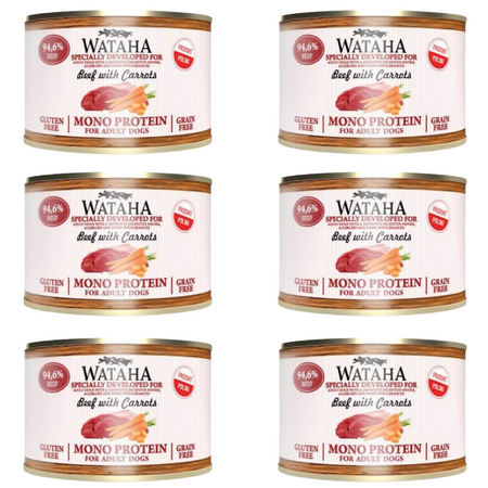 ZESTAW Wataha Monoprotein Adult wołowina dla psa 6 x 185 g