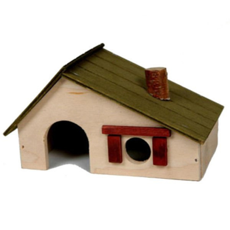 Pinokio domek drewniany oliwka dla chomika/ myszki