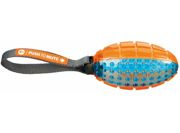 Piłka rugby na sznurku, możliwość wyciszenia dźwięku, 12 cm/27 cm, orange/blue