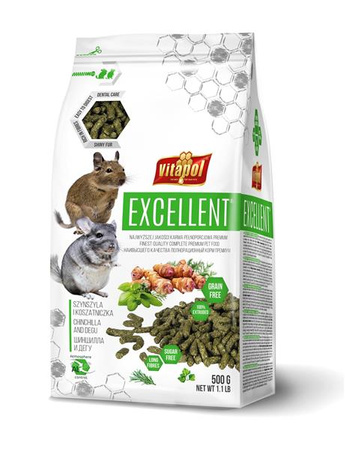 EXCELLENT KARMA PEŁNOPORCJOWA DLA SZYNSZYLI I KOSZATNICZKI 500g