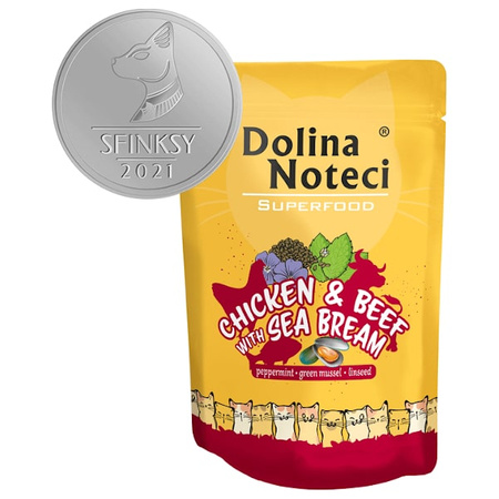 Dolina Noteci Superfood Kurczak, wołowina i dorada dla kota 85 g