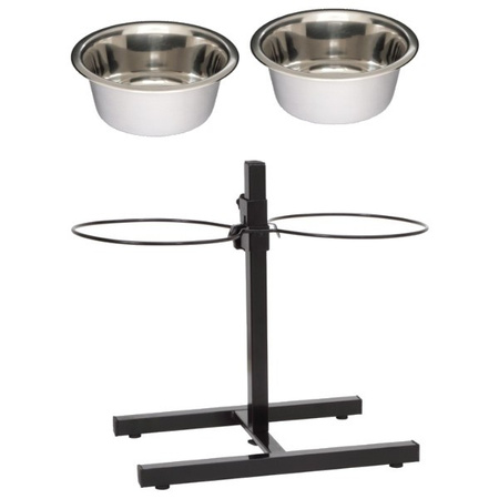 STOJAK REGULOWANY Z MISKAMI 1,8L MALOWANY