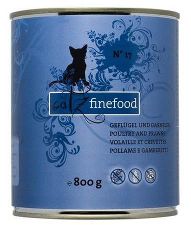 Catz finefood n.17 drób i krewetki puszka 800g