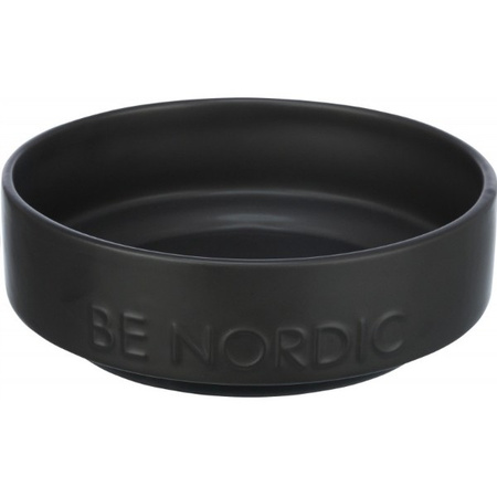 BE NORDIC, miska, dla psa, czarna, ceramika/guma, 0,5 l/o 16 cm