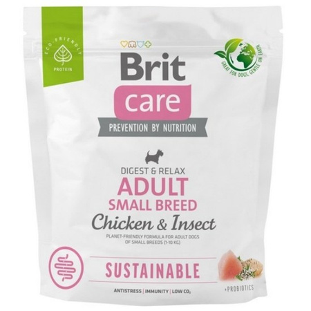 Brit Care Sustainable Adult Small kurczak i insekty dla psa 1 kg