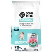 John Dog Good Form wieprzowina z wołowiną i ryżem szczeniak wszystkie rasy 3 kg