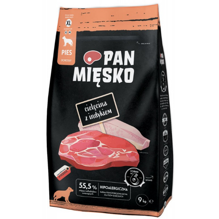 Pan Mięsko cielęcina z indykiem dla psa 9 kg