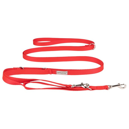 amiplay Samba 8in1 czerwona smycz regulowana S