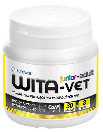 Wita-Vet - preparat mineralno-witaminowy dla suk i szczeniąt ras dużych 8g 30tabl