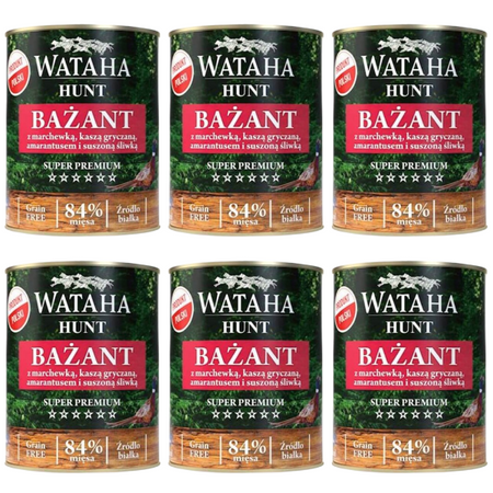 ZESTAW Wataha Hunt Adult bażant dla psa 6 x 800 g