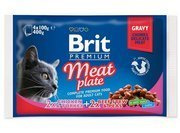 Brit premium cat adult meat plate saszetki 4x100g