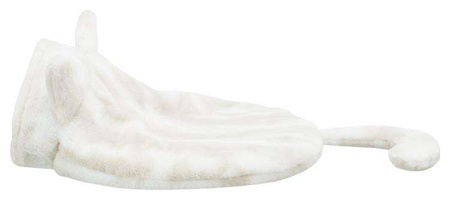 Nelli, legowisko zamknięte w kształcie kota, białe/szarobrązowe, 34 × 23 × 55 cm