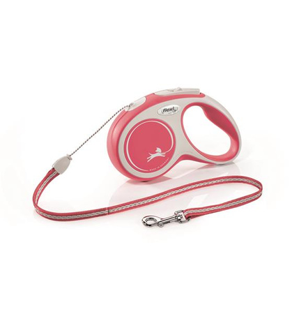 New Comfort, smycz automatyczna dla psa, czerwona, S, 5m, linka