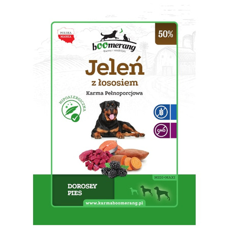 bOOmerang jeleń z łososiem karma dla psa 2 kg