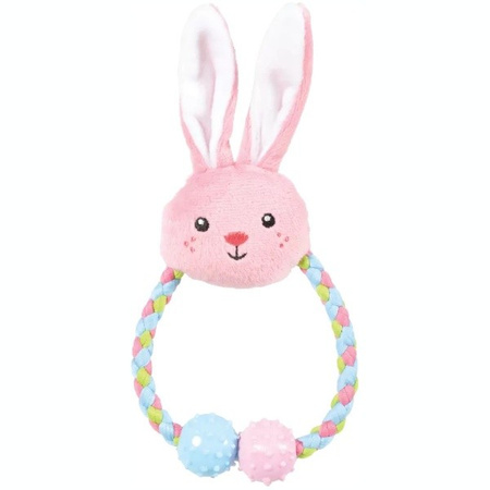 Zolux Puppy Tiny królik dla psa ze sznurkiem różowy