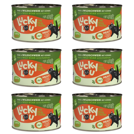 ZESTAW Lucky Lou Lifestage Adult wołowina i dzik 6 x 200 g