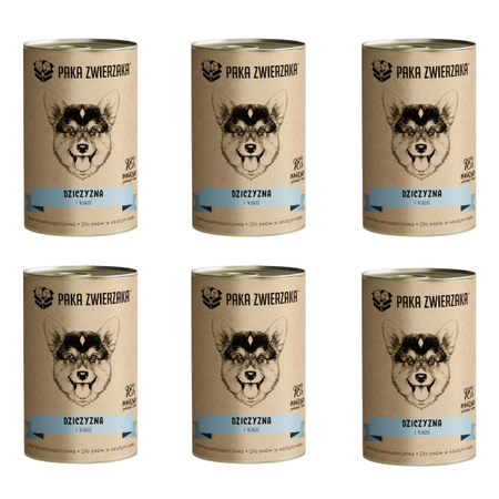ZESTAW Paka zwierzaka dziczyzna i łosoś dla psa 6 x 400 g