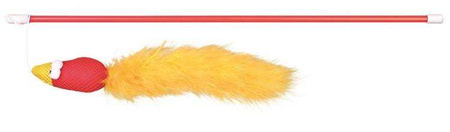 Wędka dla kota z ptaszkiem i piórkami, 50 cm
