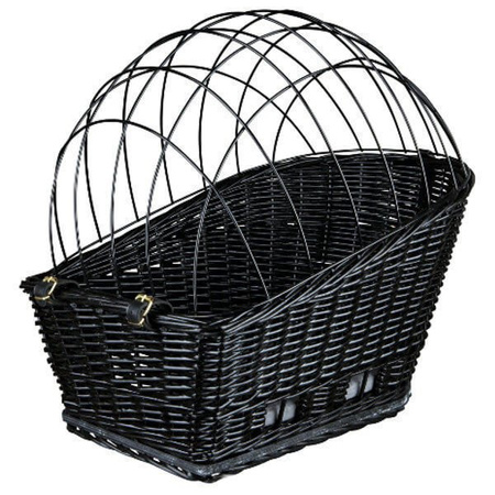 Kosz rowerowy z kratką, 35 × 49 × 55 cm, szary