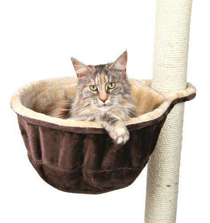 Pluszowa torba do drapaka, metalowa rama, o 38 cm, beż/brąz