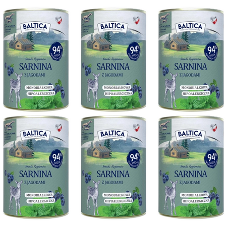 ZESTAW Baltica Smaki Regionów sarnina z jeżyną, 6 x 400 g