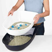 Kuweta dla kota Berto, 39 × 22 × 59 cm, ciemny szary/pastelowy niebieski/granit