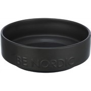 BE NORDIC, miska, dla psa, czarna, ceramika/guma, 0,5 l/o 16 cm