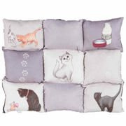 Koc Patchwork Cat, 45 × 55 cm, szary