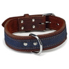 Beeztees skórzana obroża dla psa denim 24-33 cm x 35 mm, 33-43 cm x 40 mm, 43-52 cm x 40 mm, 52-61 cm x 45 mm, 62-71 cm x 45 mm