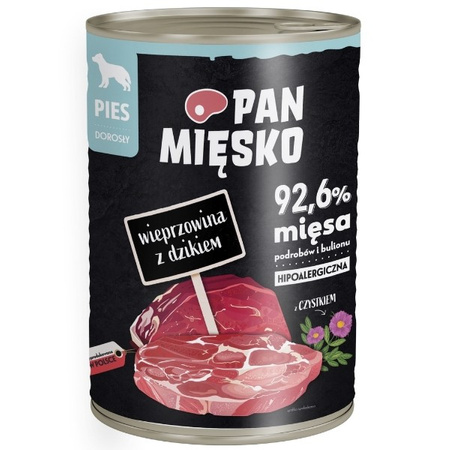 Pan Mięsko wieprzowina z dzikiem dla psa 400 g