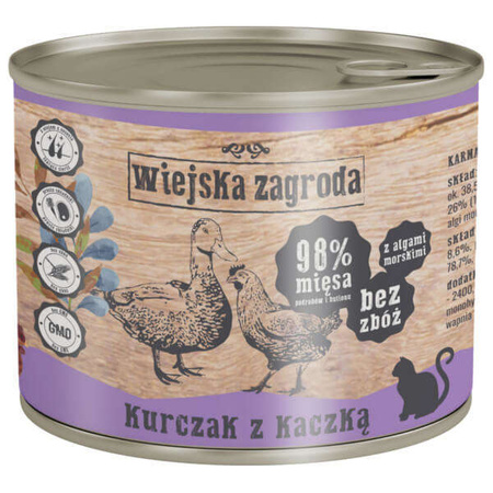 Wiejska zagroda kurczak z kaczką dla kota 200 g