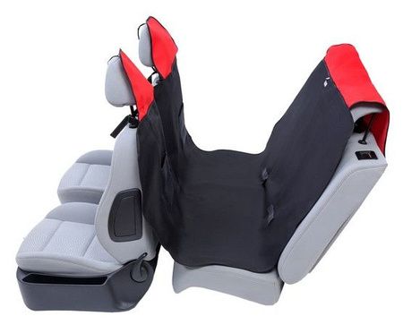 Kardiff Activ Mata samochodowa na tylne fotele z zamkiem L czarno-czerwona