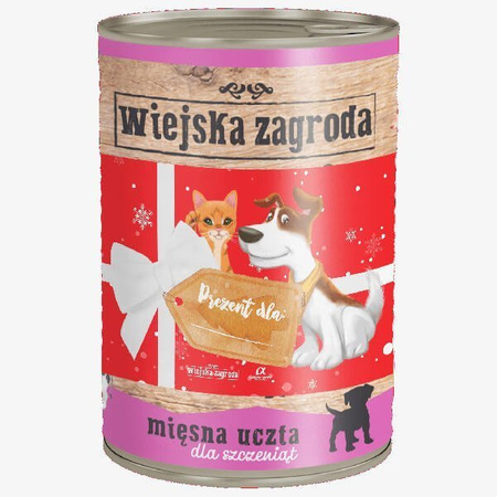 Wiejska zagroda mięsna uczta dla szczeniaka 200 g, 400 g