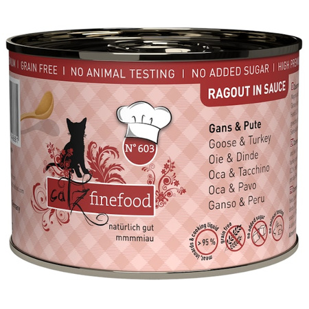Catz Finefood Ragout Gęś i Indyk dla kota 180 g