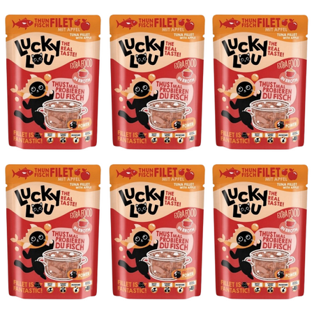 ZESTAW Lucky Lou Extrafood tuńczyk filety w sosie 6 x 70 g