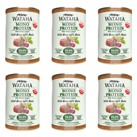 ZESTAW Wataha Monoprotein Adult dzik dla psa 6 x 400 g