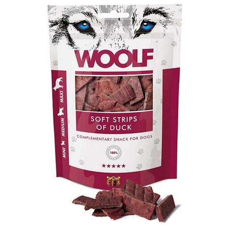 Woolf soft strips of duck dla psa 100 g