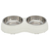 Zestaw misek, białe, melamina/stal nierdzewna, 2 × 0.4 l/o 14 cm/32 × 6 × 17 cm