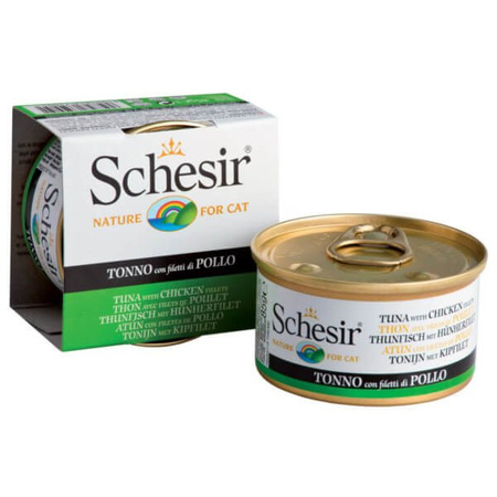 C&B, karma mokra, dla kotów, tuńczyk z kurczakiem w galarecie, 85 g, puszka