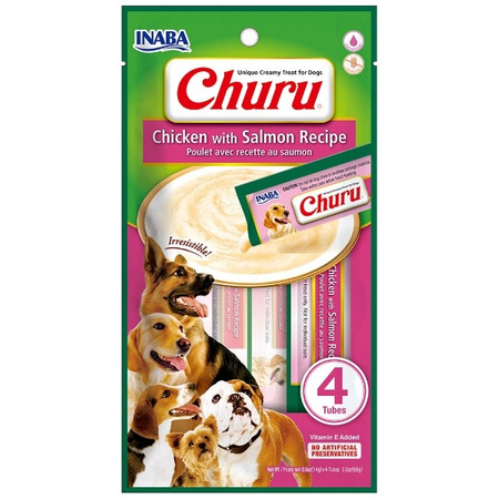 Inaba Creamy Churu kurczak i łosoś dla psa 4 x 14 g 
