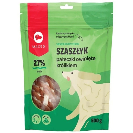 Maced szaszłyk pałeczki owinięte królikiem dla psa 500 g