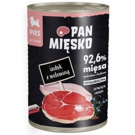 Pan Mięsko indyk z wołowiną dla szczeniąt 400 g