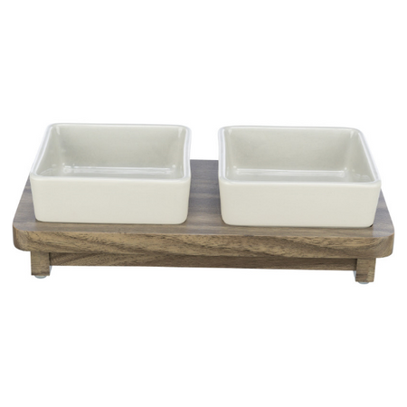 Trixie CityStyle miski na stojaku białe 2x0,2 l