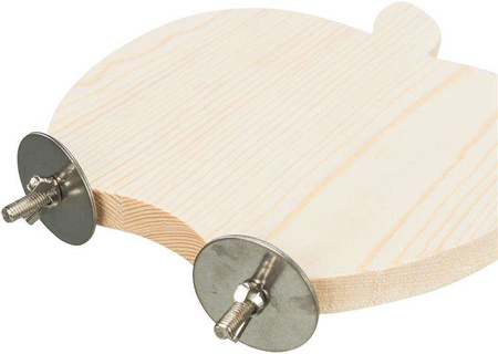 Platforma do klatki, dla gryzoni, w kształcie jabłka, drewno, 21 x 17 cm