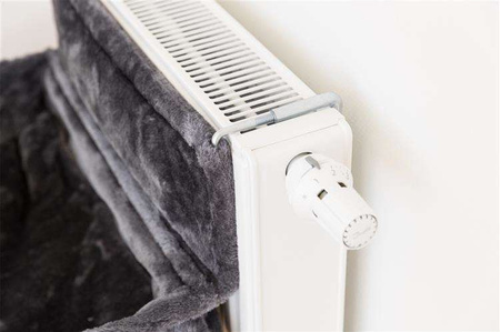 Legowisko XXL na kaloryfer, ciemnoszare, plusz, 55 × 15 × 36 cm