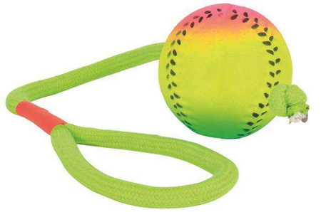 Piłki neonowe z miękkiej gumy na sznurku, 24szt/op śr. 6 cm/30 cm